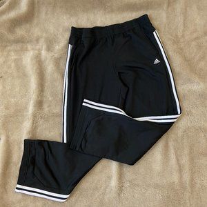Adidas Clima365 Track Pants Sweatpants Mens XL Black 3 Stripe Lined Joggers